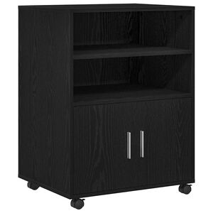vidaXL Sk&aring;p Svart Ek 60 x 48 x 74.5 cm Med hjul