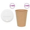 vidaXL Kaffekoppar i papper med lock 1000 st 12oz 300ml