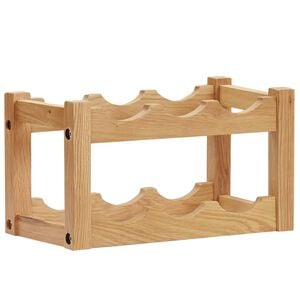 vidaXL Vinst&auml;ll f&ouml;r 6 flaskor 37x21x21 cm massiv ek