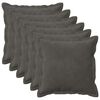 vidaXL Kudd&ouml;verdrag 6 st HOUTEN M&ouml;rkgr&aring; 30 x 30 cm Sammet