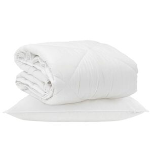 vidaXL &Aring;ret runt duvet med kudde 2 pcs Vit Mikrofiber