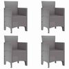 vidaXL Tr&auml;dg&aring;rd Stol 4 pcs Ljusgr&aring; 53 x 49 x 85 cm Polypropylen