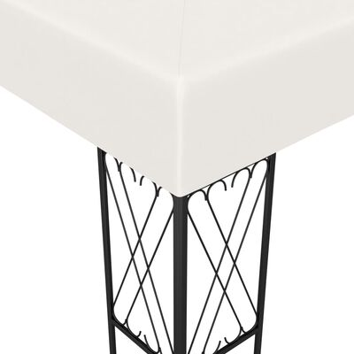 vidaXL Paviljong med ljusslinga LED 3x3 m gräddvit tyg