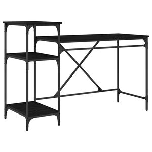 vidaXL Skrivbord Svart Ek 135 x 50 x 90 cm Konstruerat tr&auml;