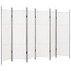 vidaXL Rumsavdelare 6 paneler vit 300x180 cm
