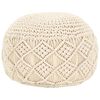 vidaXL Handgjord sittpuff makram&eacute; 45x30 cm bomull