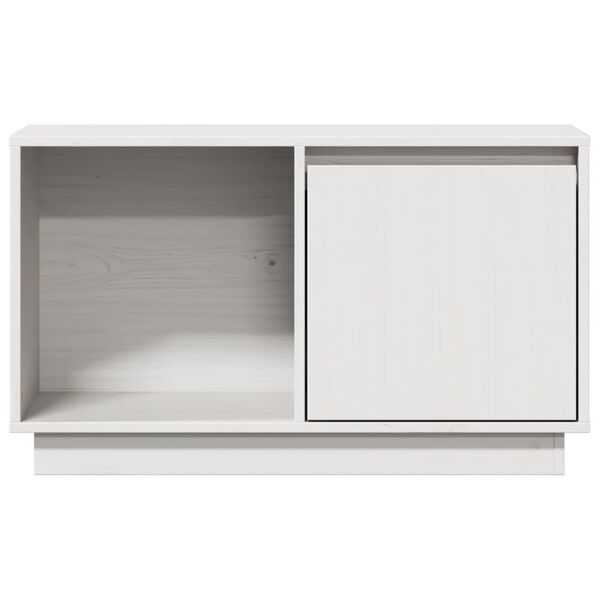vidaXL Tv-bänk vit 74x35x44 cm massiv furu