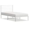 vidaXL S&auml;ngram utan madrass med huvudgavel metall vit 75x190 cm