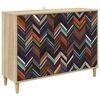 vidaXL Sideboard OMMEN Sonoma-ek 102 x 33 x 75 cm Konstruerat tr&auml;