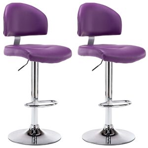 vidaXL Barstolar 2 st lila konstl&auml;der