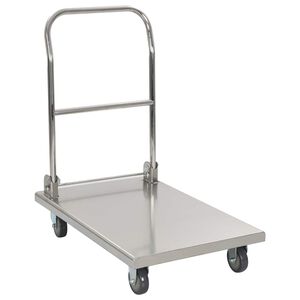 vidaXL Rullvagn 82x53x86 cm rostfritt st&aring;l silver