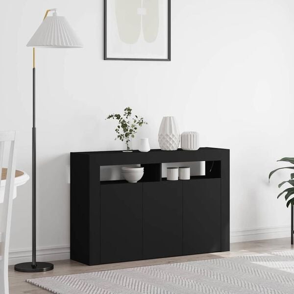 vidaXL Sideboard Svart 116 x 30 x 75 cm Konstruerat tr&auml;