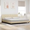 vidaXL Bed Frame without Mattress Cream 200x200 cm Fabric