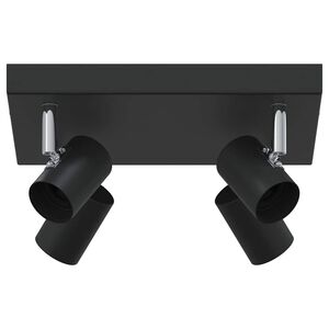 vidaXL Takspotlight med str&aring;lkastare Svart 26 x 26 x 11,5 cm Metall