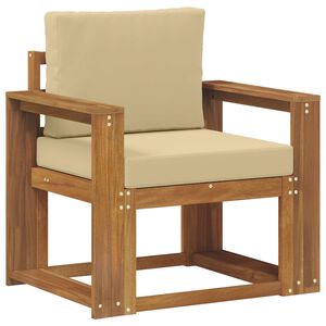 vidaXL Utomhussoffa Massivt akaciatr&auml; och polyester Naturf&auml;rg