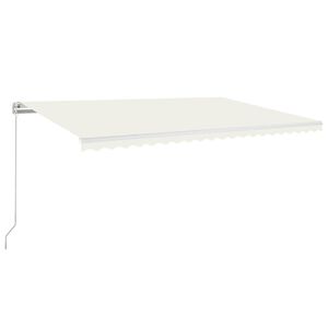 vidaXL Markis manuellt inf&auml;llbar 500x350 cm gr&auml;ddvit