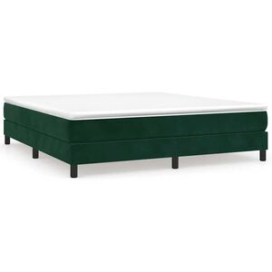 vidaXL Boxspring-s&auml;ngram m&ouml;rkgr&ouml;n 180x200 cm sammet