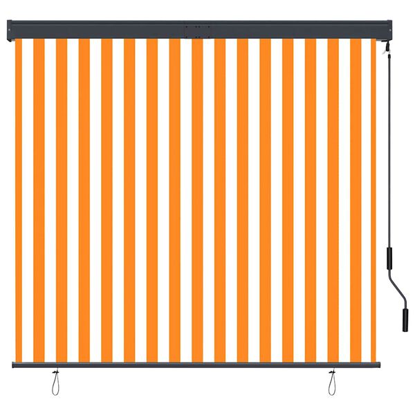 vidaXL Rullgardin utomhus 160x250 cm vit och orange