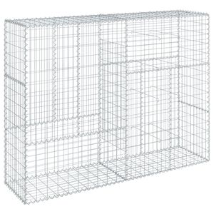 vidaXL Gabionkorg med skydd 200x50x150 cm galvaniserat j&auml;rn