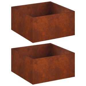 vidaXL Tr&auml;dg&aring;rdsplanterare 2 st Rostig 60 x 60 x 40 cm