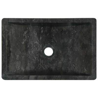 vidaXL Handfat 45x30x12 cm marmor svart högglans