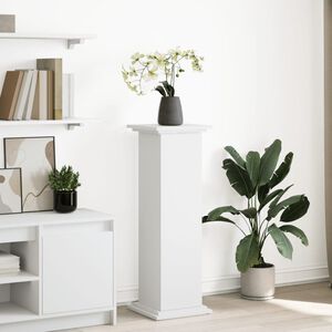 vidaXL Piedestal med f&ouml;rvaring vit 31x30x90 cm konstruerat tr&auml;
