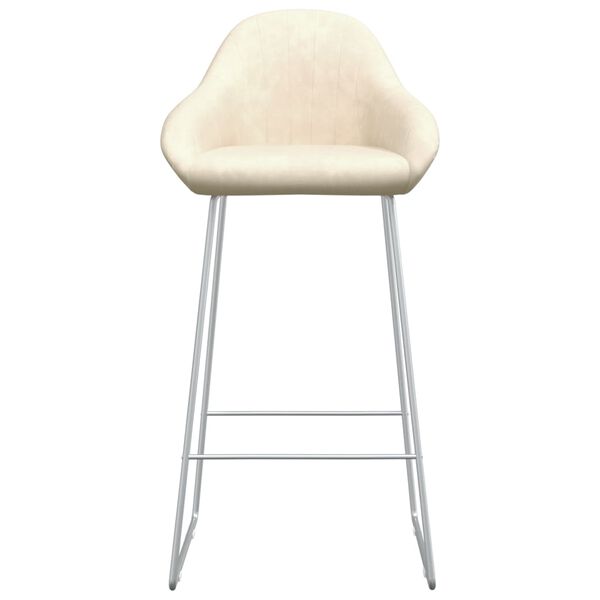 vidaXL Barstol gr&auml;ddvit sammet