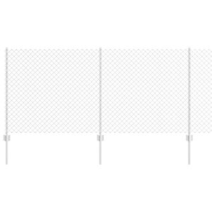vidaXL Kedjegaller med stolpe 10 x 1 m Galvaniserat st&aring;l Silver Mesh
