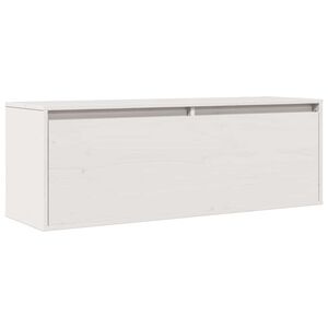 vidaXL V&auml;ggsk&aring;p vit 100x30x35 cm massiv furu