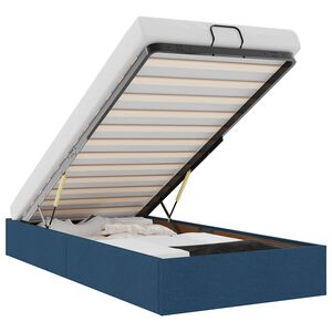 vidaXL Ottoman s&auml;ngram utan madrass bl&aring; 90x190 cm tyg