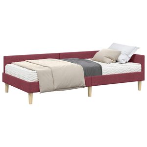 vidaXL H&ouml;rn S&auml;ngram med Madrass 2 st Vinr&ouml;d 80 x 200 cm tyg