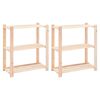 vidaXL F&ouml;rvaringshylla 3 hyllor 2 st 80x38x90 cm massiv furu 150 kg