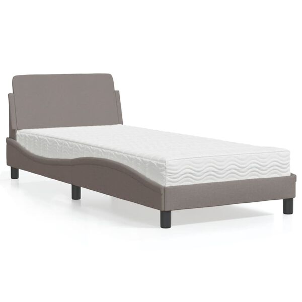 vidaXL Bed with Mattress "Dover" Taupe 80x200 cm Fabric