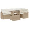 vidaXL Tr&auml;dg&aring;rdsoffset 6 st Beige Poly Rattan