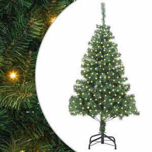 vidaXL Julgran med 300 LED-lampor med stativ Gr&ouml;n 180 cm PVC