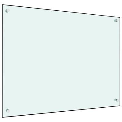 vidaXL Stänkskydd vit 80x60 cm härdat glas