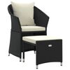 vidaXL Loungegrupp med dynor 2 delar svart konstrotting