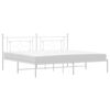 vidaXL S&auml;ngram med huvudgavel metall vit 193x203 cm