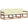 vidaXL Utomhussoffset med kudde 3 pcs Naturlig och Gr&auml;dde