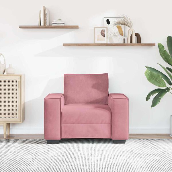 vidaXL Soffstol rosa 100x78x84 cm sammet