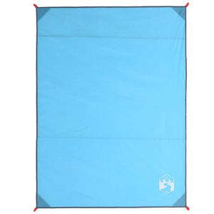 vidaXL Picknickfilt med markpinnar bl&aring; 205x155 cm