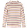 vidaXL T-shirt med l&aring;nga &auml;rmar f&ouml;r barn polokrage ecru 128