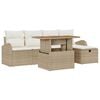 vidaXL Tr&auml;dg&aring;rdsoffset 6 st Beige konstrotting