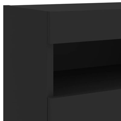 vidaXL Tv-bänk 5 delar LED svart konstruerat trä