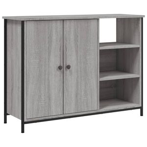 vidaXL Sk&auml;nk gr&aring; sonoma 100x33x75 cm konstruerat tr&auml;