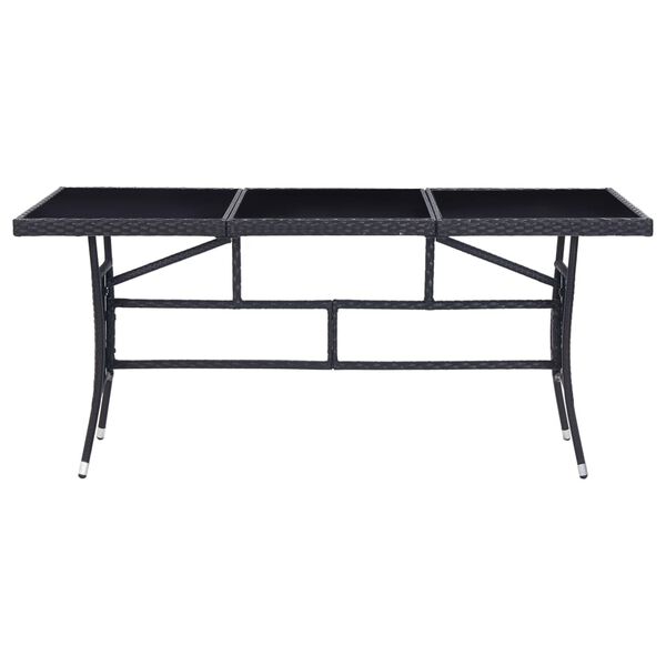 vidaXL Tr&auml;dg&aring;rdsm&ouml;belset i 9 delar konstrotting svart