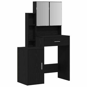 vidaXL Smyckebord Svart Ek 80 x 35 x 132 cm Konstruerat tr&auml;