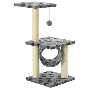 vidaXL Kl&ouml;str&auml;d med kl&ouml;spelare i sisal 65 cm tassavtryck gr&aring;