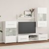 vidaXL TV-möbler 5 delar med LED-belysning matt vit konstruerat trä