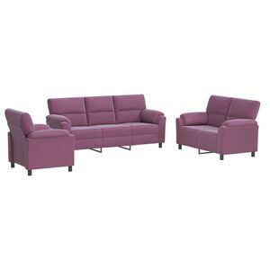vidaXL Soffset 3 st Lila Sammet